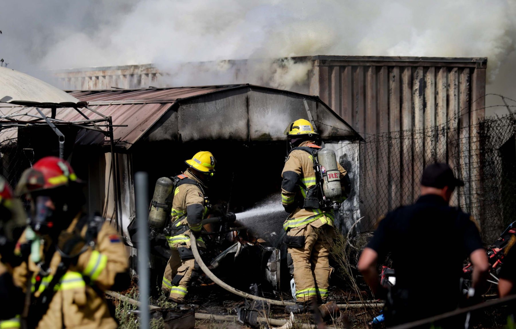 Salvage yard fire